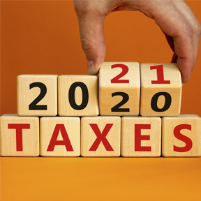 2020-21 Taxes wooden blocks