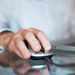 man using computer mouse