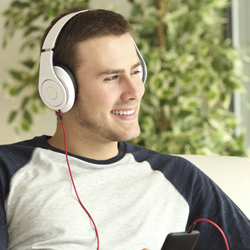 teen guy with headphones