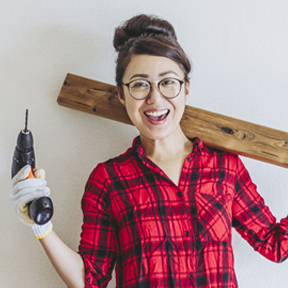 woman with drill