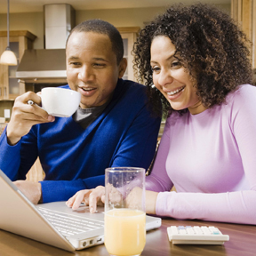 couple with laptop