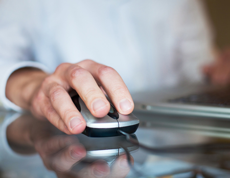 man using computer mouse