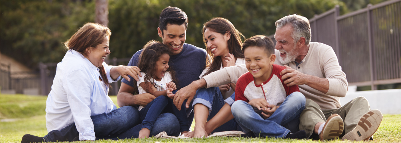 Hispanic family in park