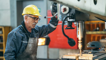 A man using heavy machinery.