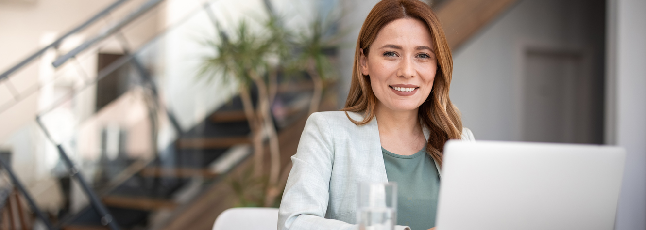 business woman on laptop