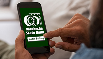 man using WSB mobile banking app